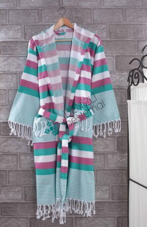 Honeycomb Banded Bathrobe