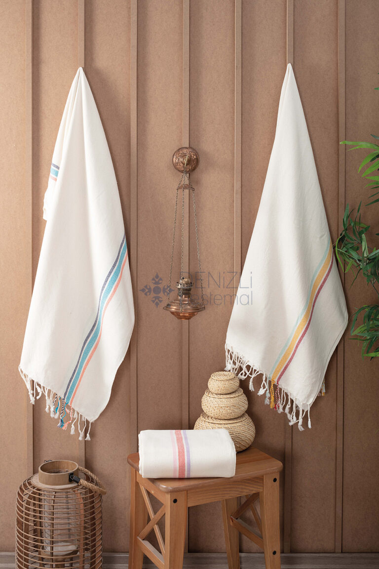 Dalga Turkish Peshtemal Towel – Lightweight, Quick-Dry 100% Organic Cotton – Oversized Beach & Bath Towel - View #12